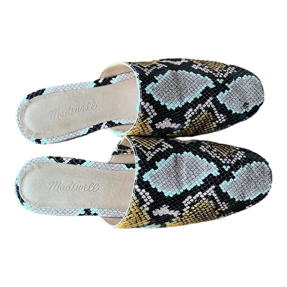 Madewell The Cory Slip On Mule in Snakeskin Print Leather Pink Black Brown White - Picture 7 of 14